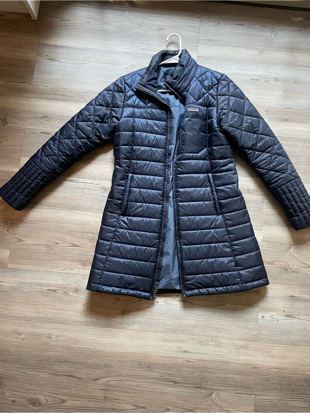 Patagonia Women's Blue Quilted Long Puffer Coat